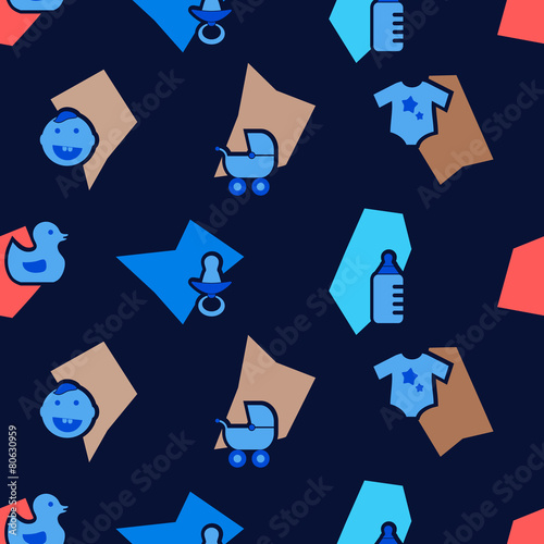 Seamless background with baby stuff
