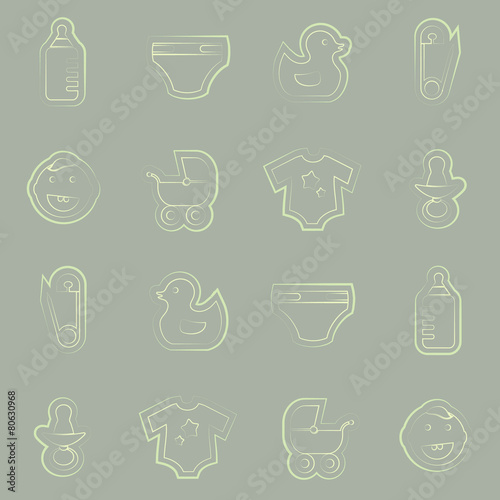 Seamless background with baby stuff