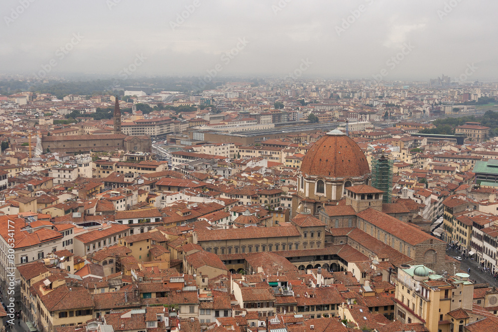 Florence cityscape with railroad station