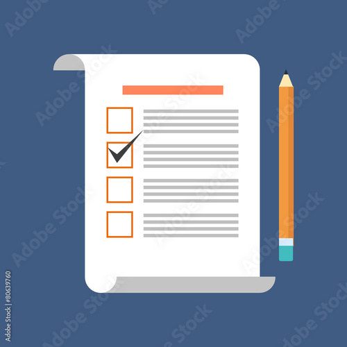 Survey, voting, review concept. Flat design.