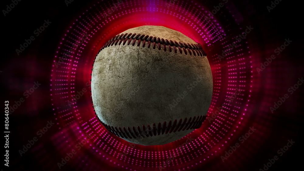 Rotating Baseball Ball as 3d Animated Sports Motion Graphics