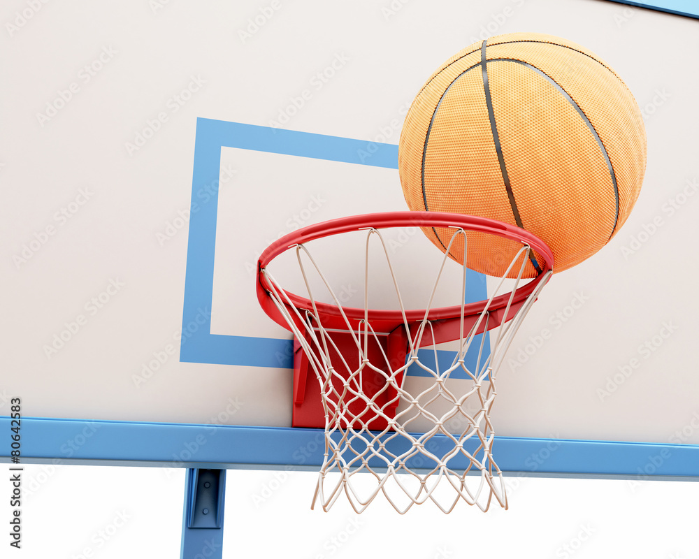 Basketball ball on the ring Basketball ball on the ring