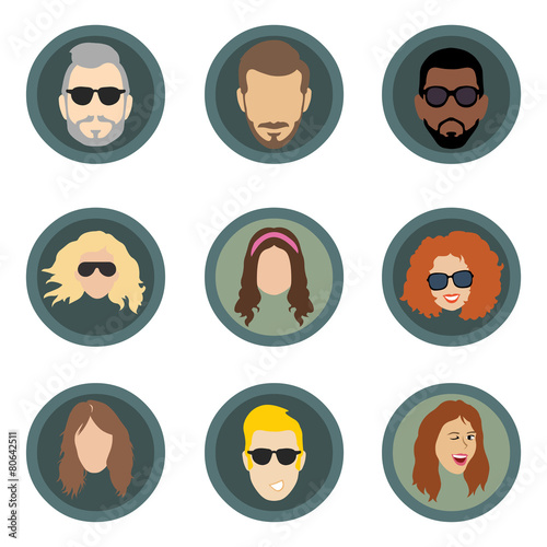 Vector Set of Hairstyles Icons