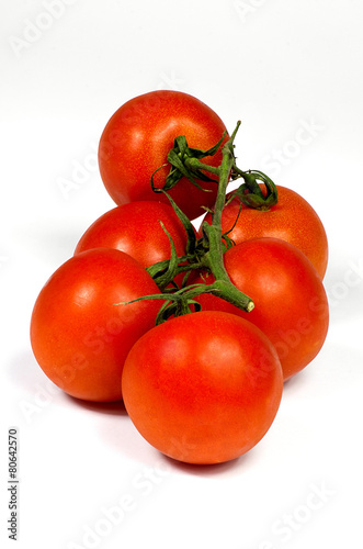 Bunch of red tomatoes isolated