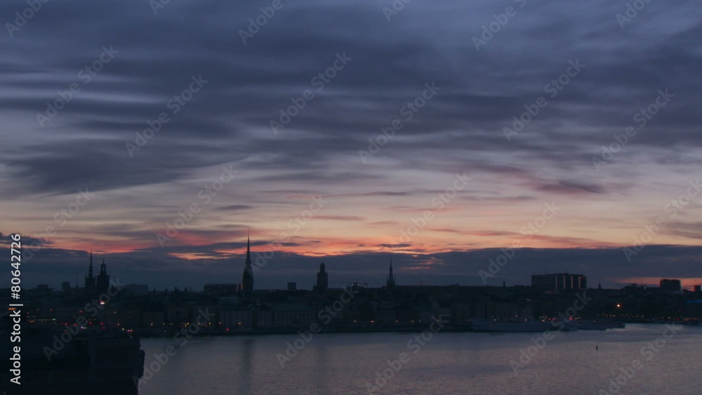 Sweden Stockholm sunset time lapse Sweden Stockholm sunset time lapse