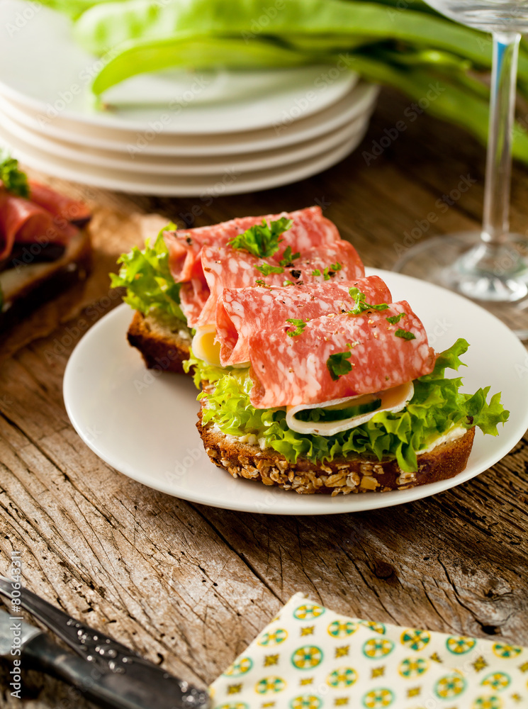 Salami sandwich Salami sandwich