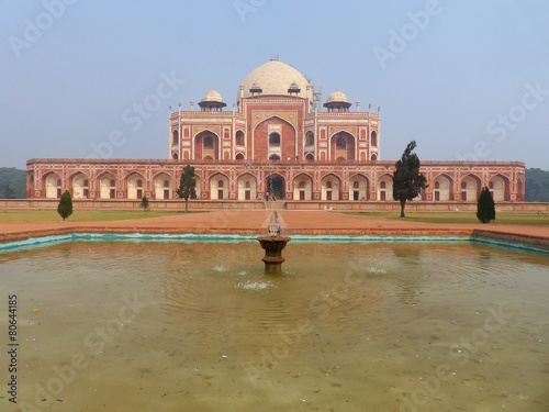 Humayun's Tomb with water pool in front of it, Delhi, India