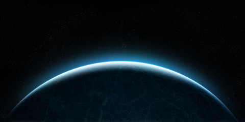 Acrylglasbilder Universum Aufgehender Planet am Sternenhimmel  © Lev