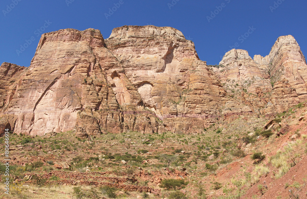 Fototapeta premium Landschaft von Tigray, Äthiopien, Afrika