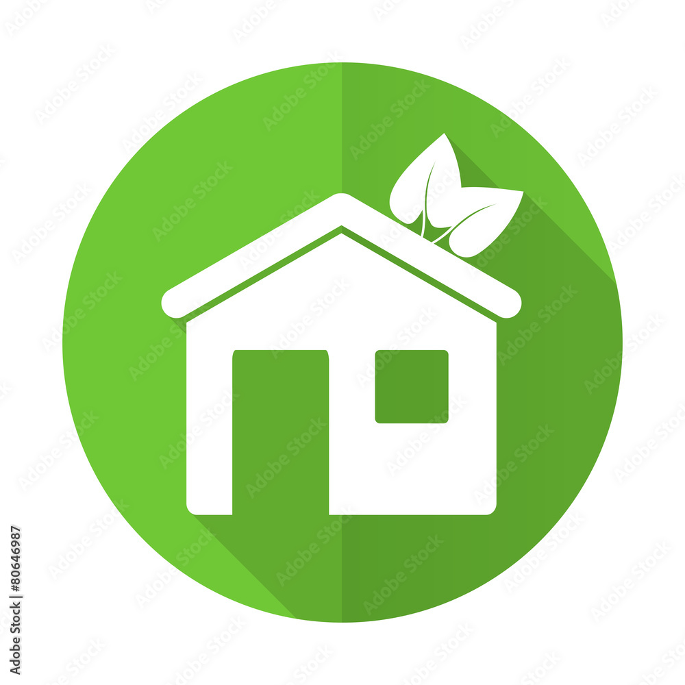 house green flat icon ecological home symbol house green flat icon ecological home symbol