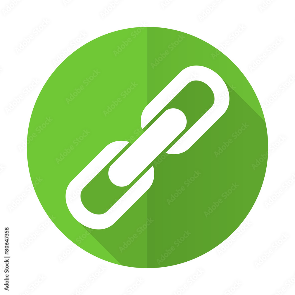 link green flat icon chain sign link green flat icon chain sign