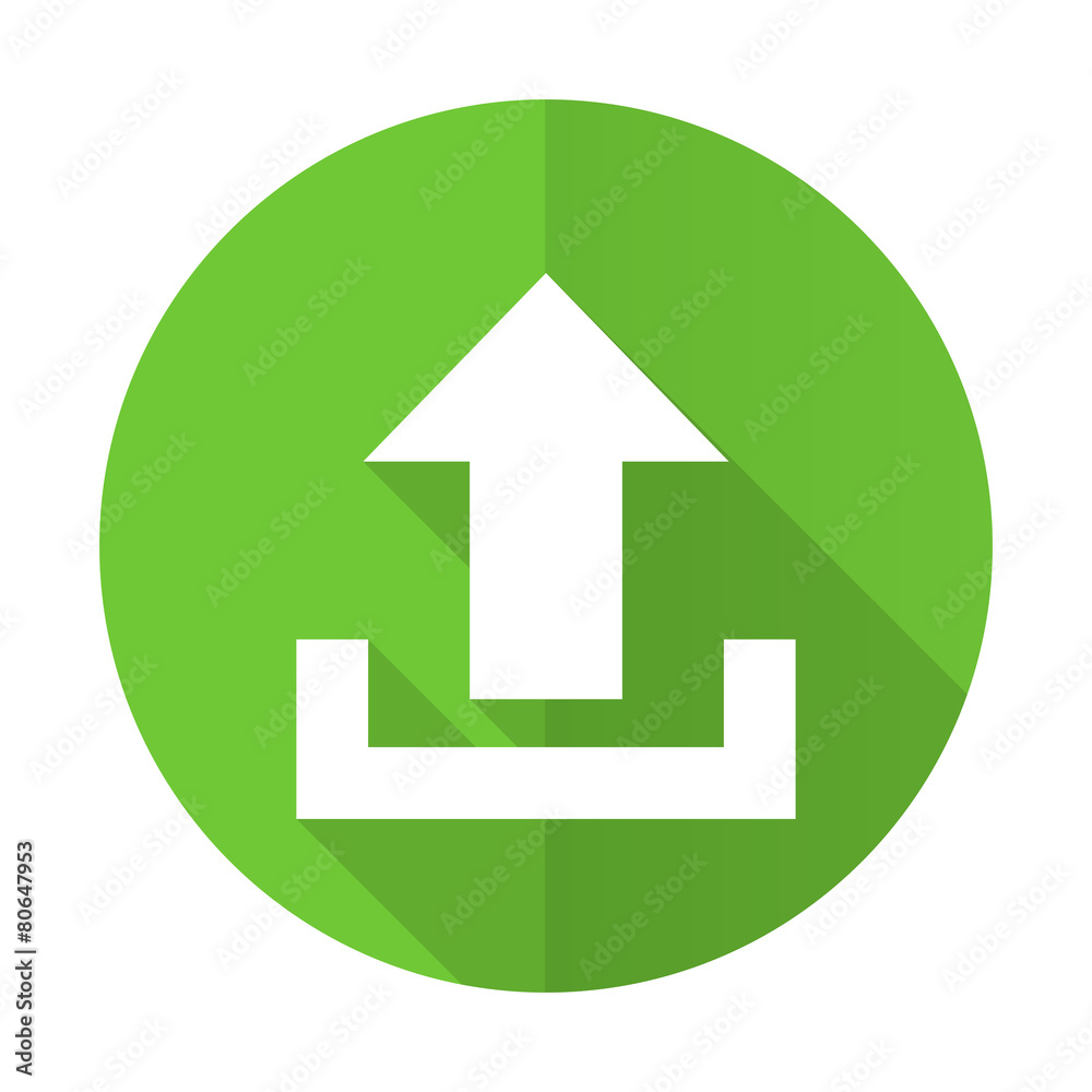 upload green flat icon