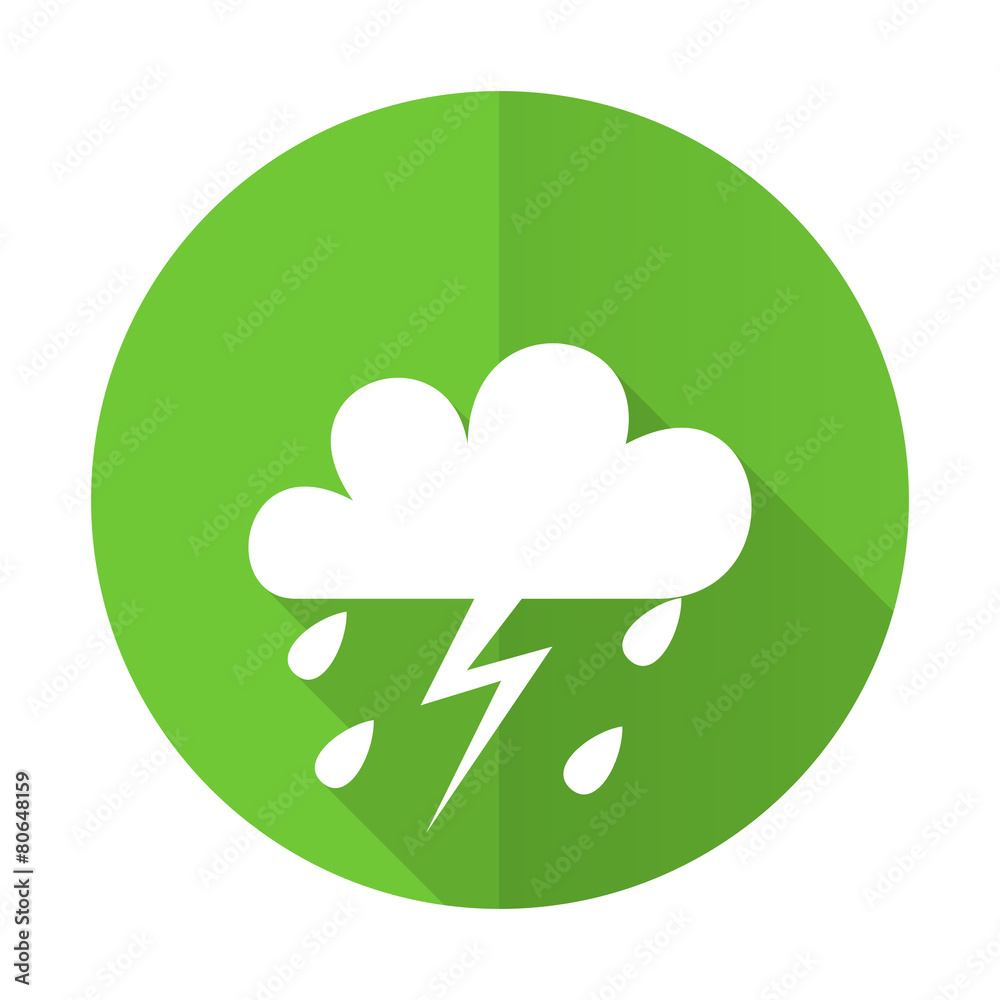 storm green flat icon waether forecast sign storm green flat icon waether forecast sign