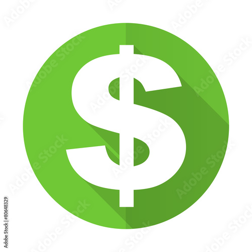 dollar green flat icon us dollar sign