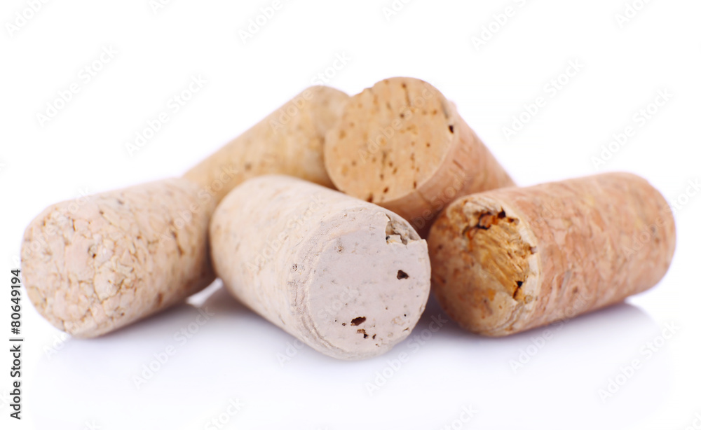 Wine corks isolated on white
