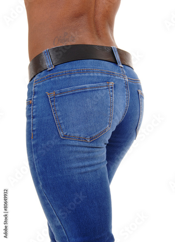 Closeup of woman's butt.