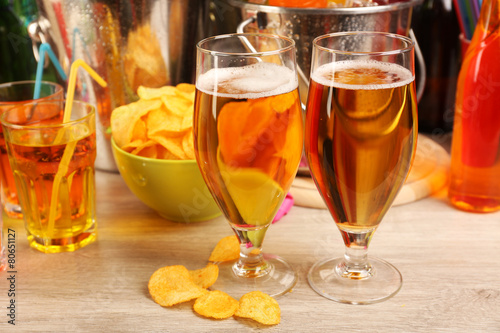 Prepared table with drink for party