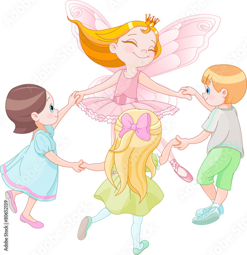 Fairy dancing with children