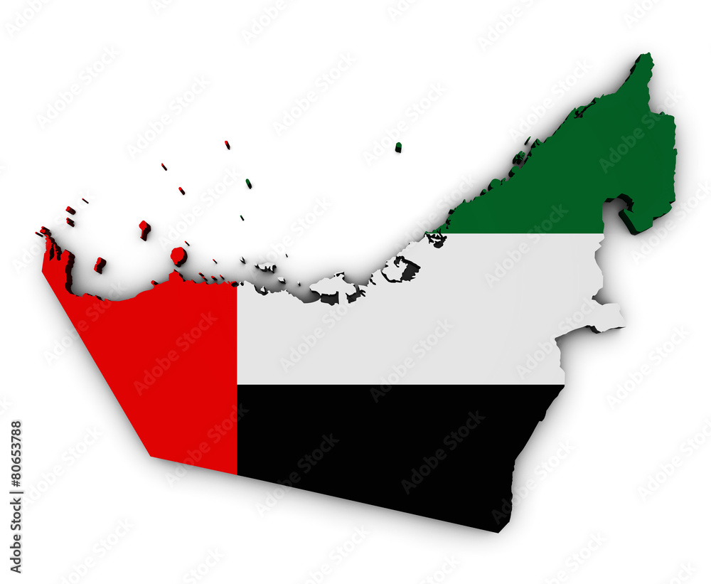 Obraz premium United Arab Emirates Map Flag Shape