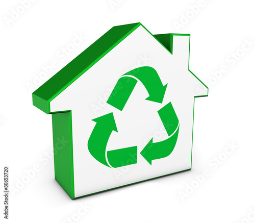 Green House Icon Recycling Symbol © niroworld