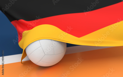 Flag of Germany with championship volleyball ball