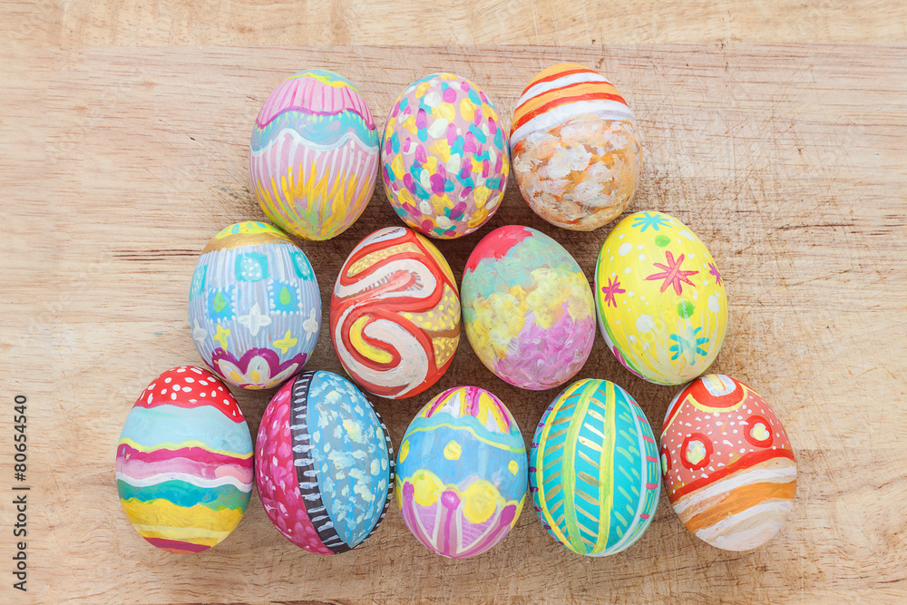 Obraz premium Set of colorful easter egg