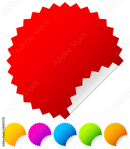 Starburst stickers with peel