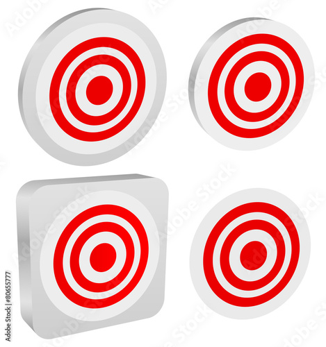 Red target. Graphics for target, bullseye, goal, aim concepts.