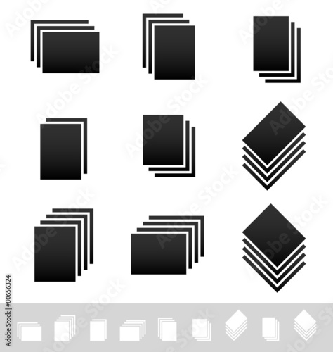 Stacks, piles of papers. Symbol set