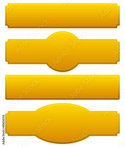Golden plaques, signboards