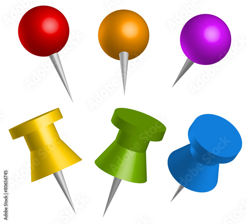 Colorful thumbtacks, pushpins