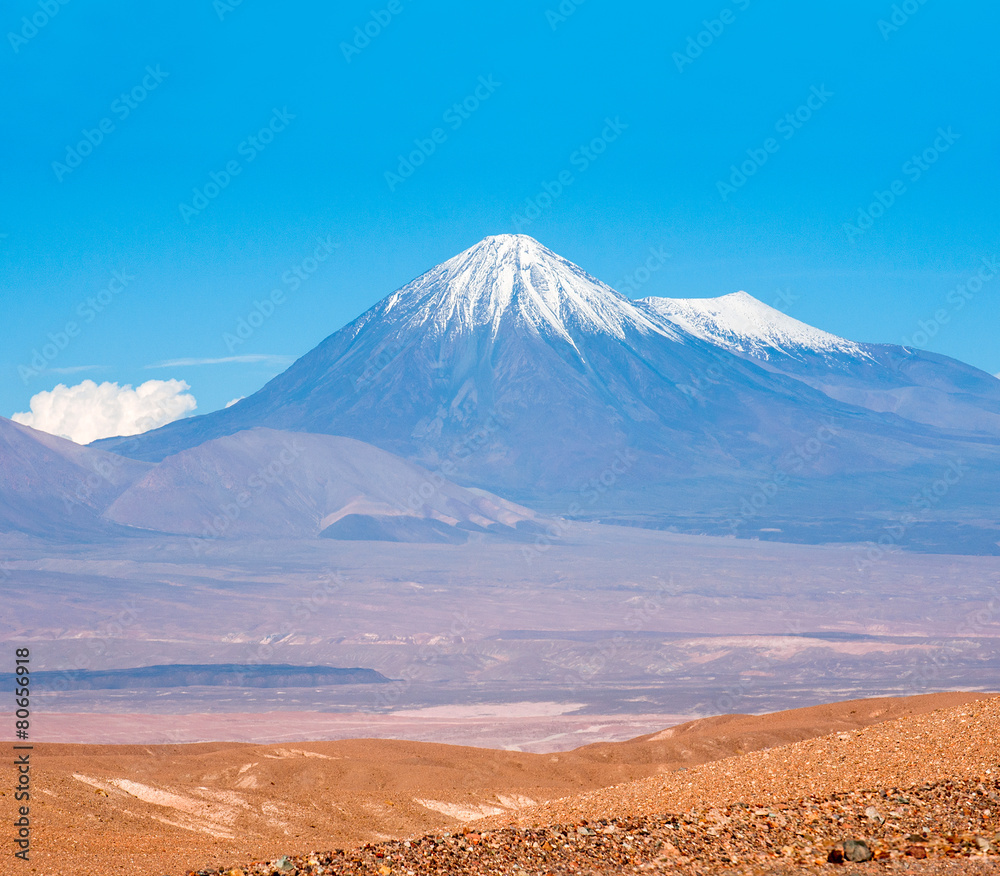 Volcanoes Licancabur and Juriques, Atacama, Chile