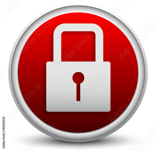 Padlock symbol on stylish background. Stylish red padlock icon.