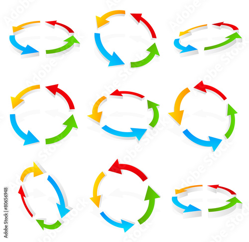 Colorful circular arrows