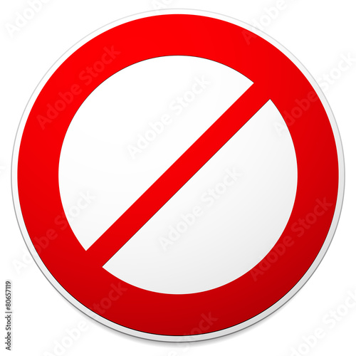 Deny, do not, prohibition sign. Restriction, no entry, no way ve