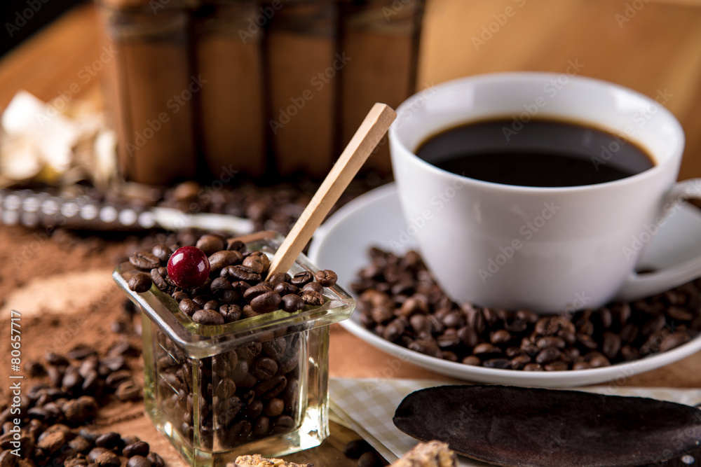 It's coffee break, natural concept with organic food It's coffee break, natural concept with organic food