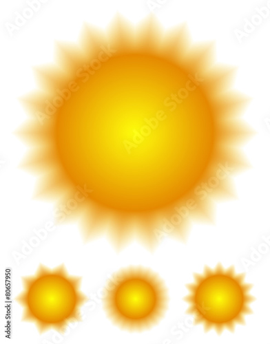 Set of stylish sun graphics - Sun clip-arts, sun vector