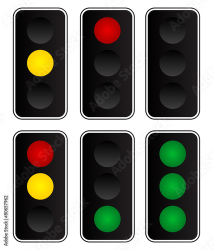 Traffic light, signal, semaphore or control lights vector illust