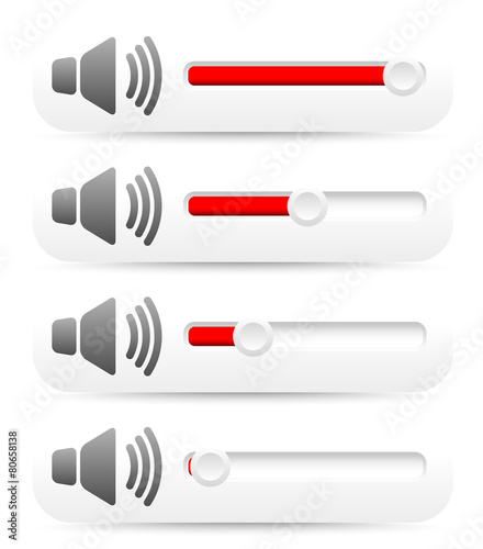 Volume control sliders on panels w/ speaker symbols