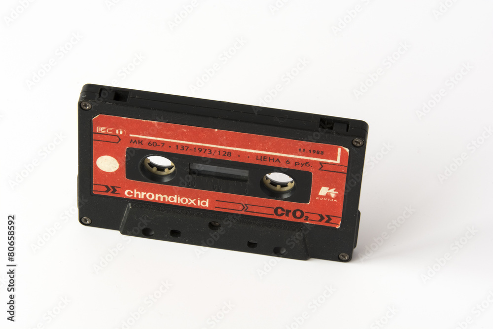 Obraz premium Old USSR cassete tape isolated