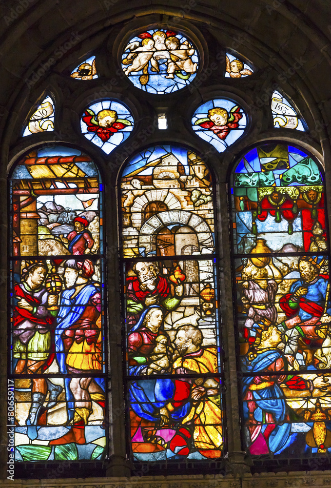 Mary Jesus King Stained Glass Salamanca New Cathedral Spain Mary Jesus King Stained Glass Salamanca New Cathedral Spain