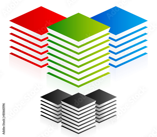 Layers, stacks or tiers graphics