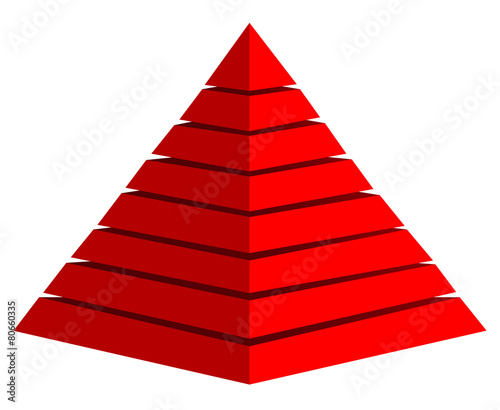 3d red pyramid