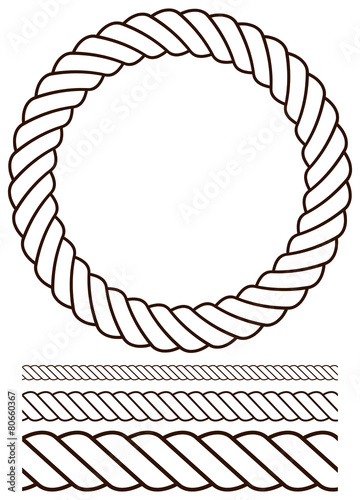 Rope vector set. Contour version.