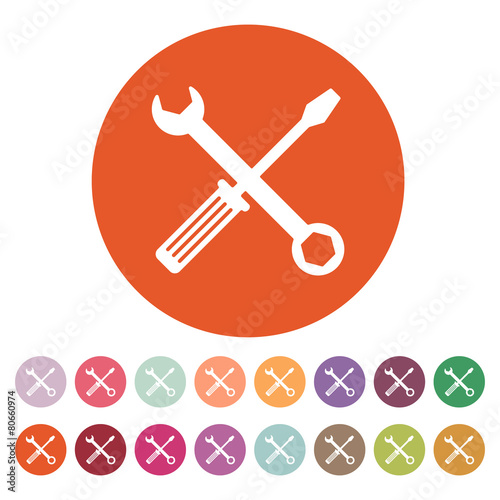 The wrench and screwdriver icon. Settings symbol