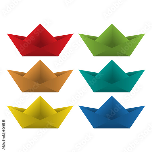 Origami boat. Vector illust...