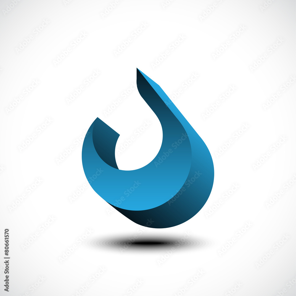 Abstract blue water drop icon. Vector illustration Abstract blue water drop icon. Vector illustration