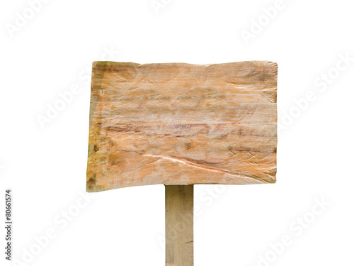 Old wooden billboard isolated