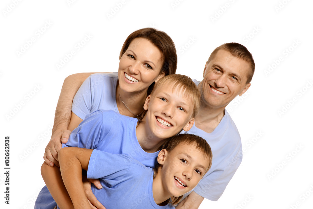 Portrait of a cheerful family 