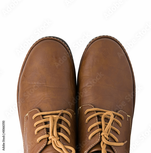 Leather shoes isolated on white background